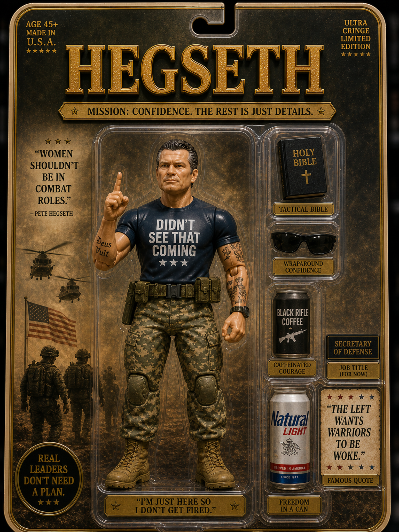 Hegseth collectible toy packaging