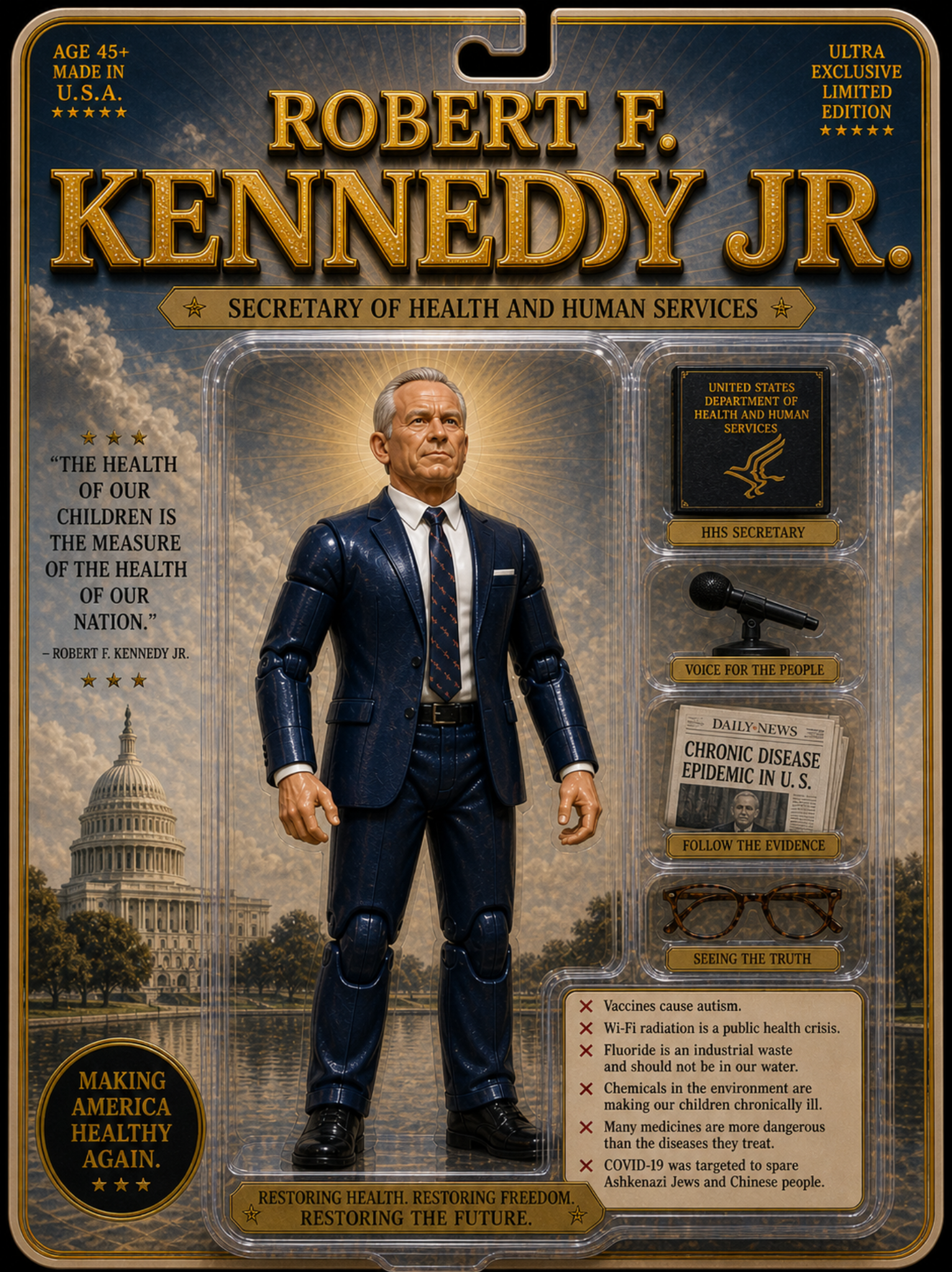 Robert F. Kennedy Jr. collectible toy packaging